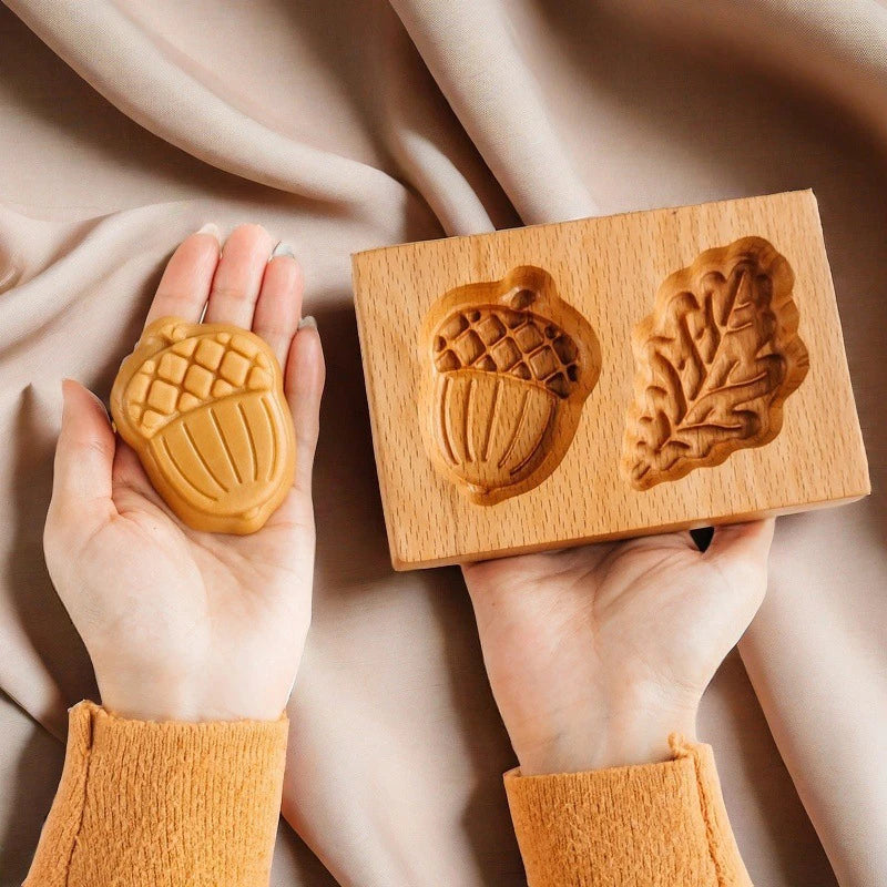 3D Cookie Baking Molds Wooden Gingerbread Mold Press Pumpkin Embossing Tools for Cake Decor DIY Kitchen Gadgets Cookies Moulds