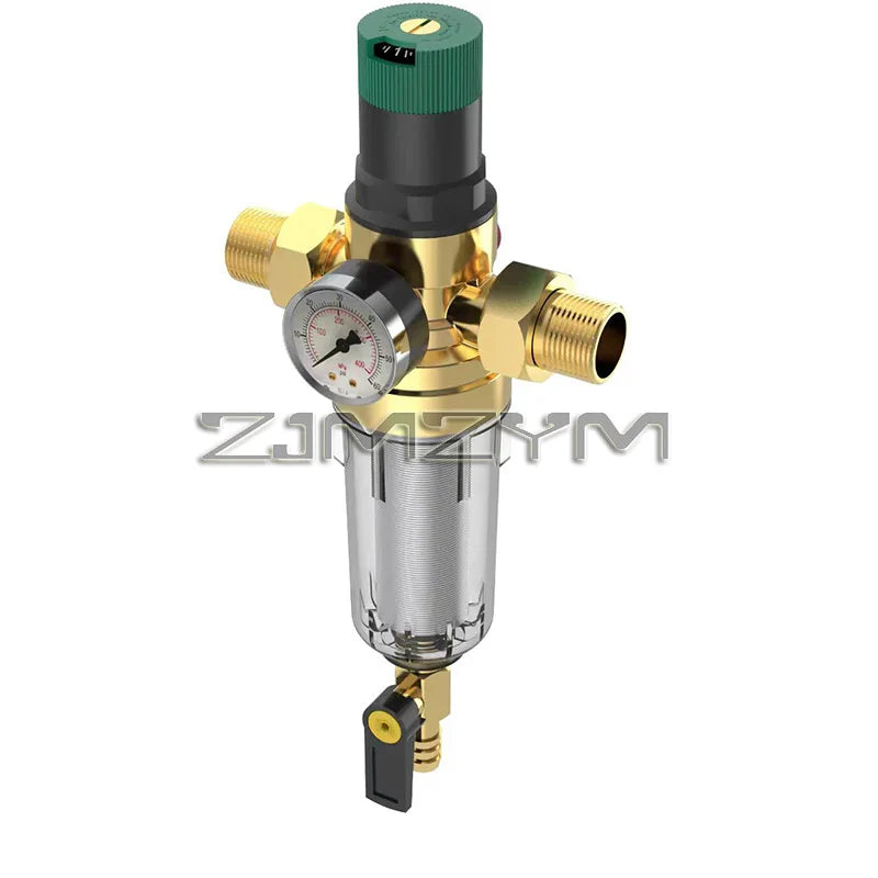 1PC Adjustable Water Pressure Reducer Reducing Valve with Integrated Filter/Gauge Prefilter Water Regulator Valve DN15/DN20