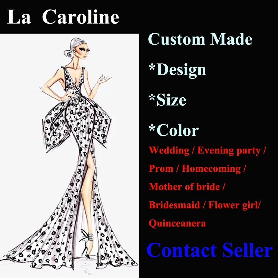 Caroline Modern Mermaid Prom Dresses for Women with Cloak Beads Crystals High Neck Formal Evening Vestidos De Gala Drop Shipping