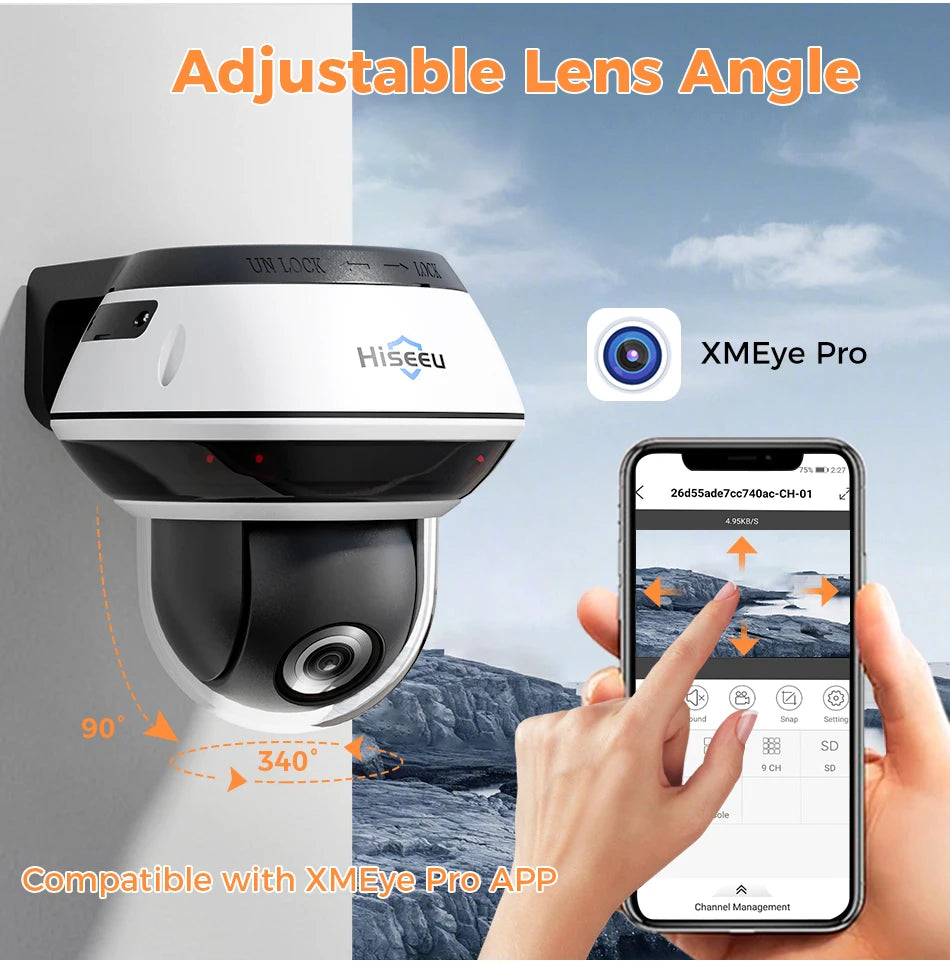 Hiseeu 6MP Vandalproof POE IP Audio Camera 4X Optical Zoom Outdoor Video CCTV Security Surveillance Dome Cameras Onvif H.265
