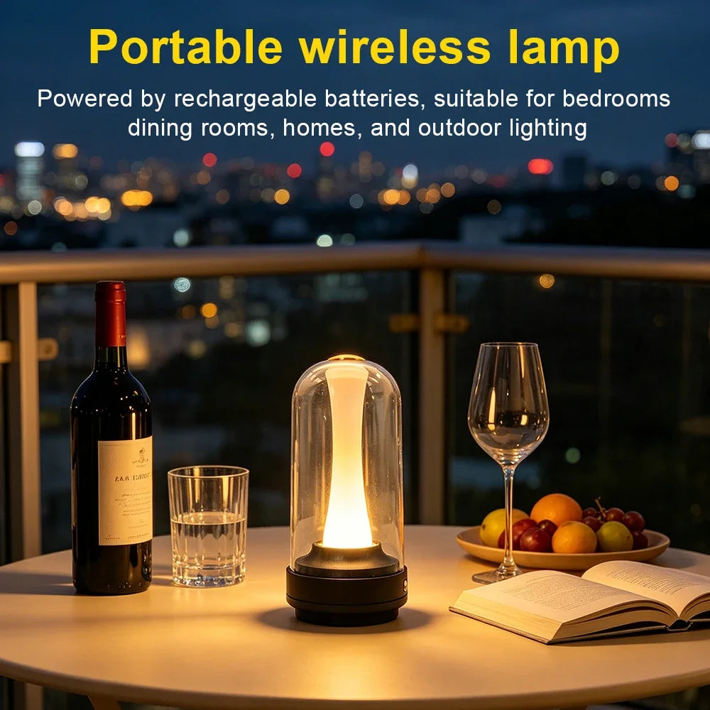 GGbingo Night Light Dimmable Night Lamp LED Rechargeable Light Touch Glass Lampshade Mood Light for Home Bedside Coffee Shop