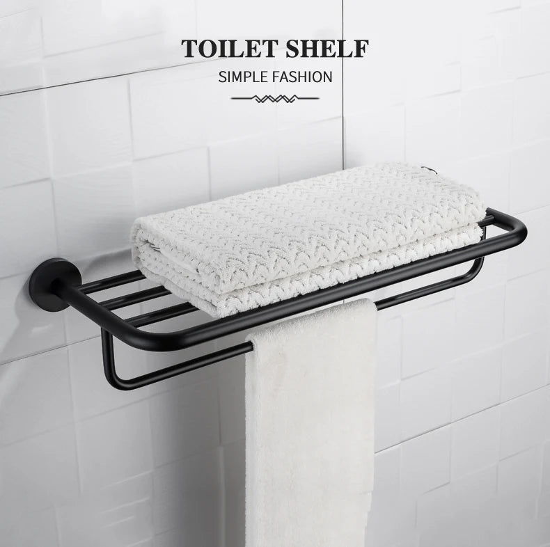 SANLUOIS High Quality SUS 304 Stainless Steel Bathroom Accessories Wall Monted Toilet Showerroom Towel Rack Bathroom Set