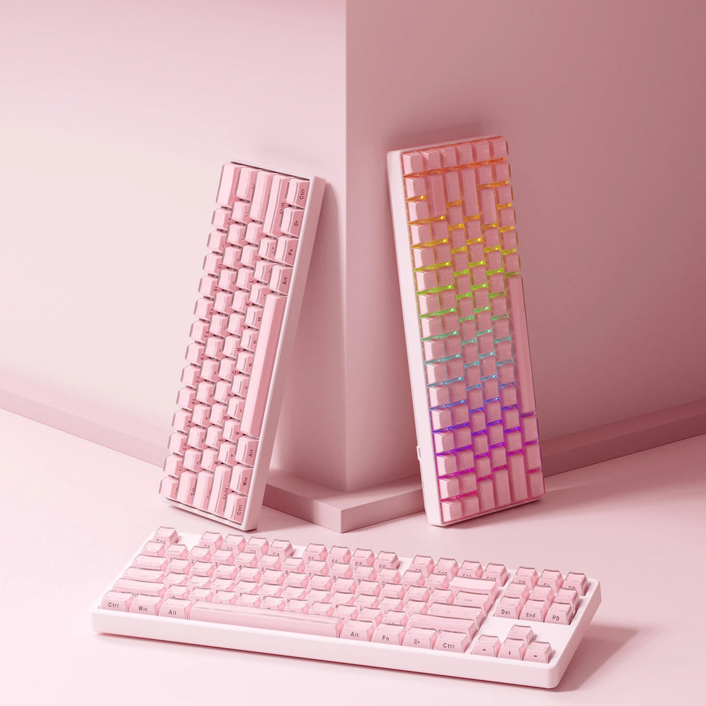 XVX Jelly Crystal Keycaps Side Print Pink/Blue 113keys Double Shote DIY Mechanical Keyboard OEM Profile Translucent Keycaps