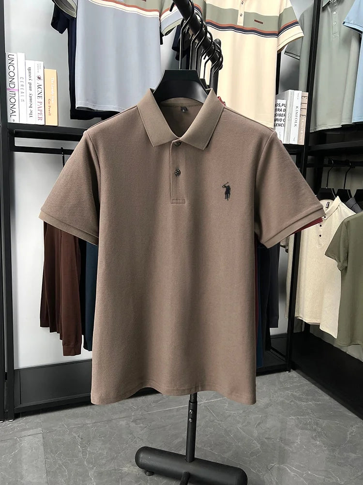 Designer brand 100% cotton short sleeve polo shirt fashion luxury pony embroidery men's summer casual high-quality Paul T-shirt