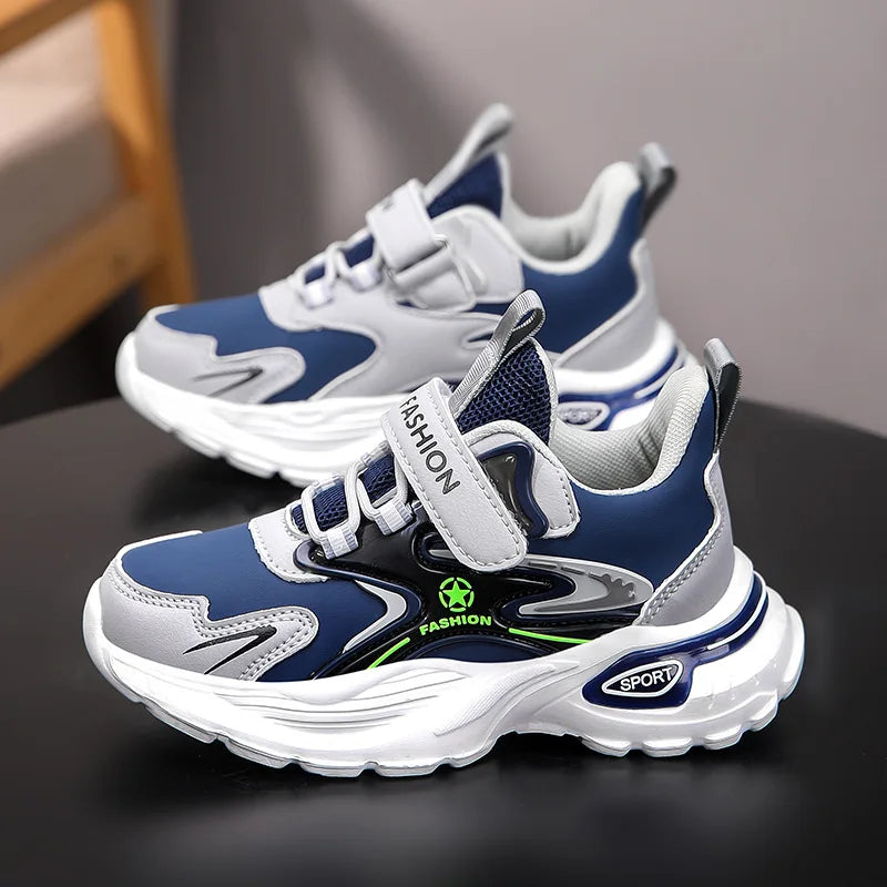 2026 Four Season Universal Children's Shoes Synthetic Leather Runshoes Boys Ordinary Thick Shoe Lightweight Shock Absorption Sne