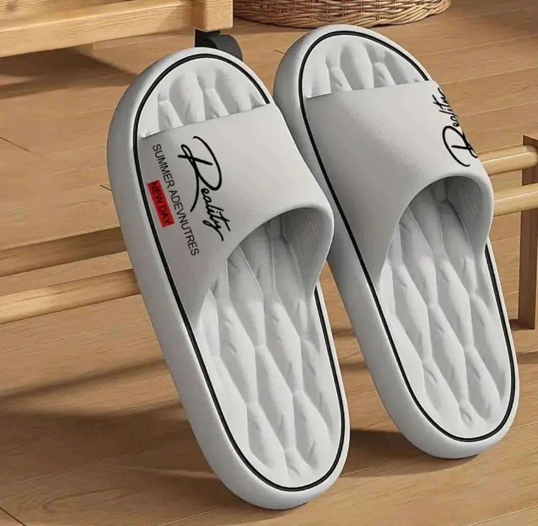 Summer New EVA Anti-Slip Bath Slippers Women Indoor Home Shoes Couple Massage Waterproof Odor-Resistant Thick Bottom Slippers
