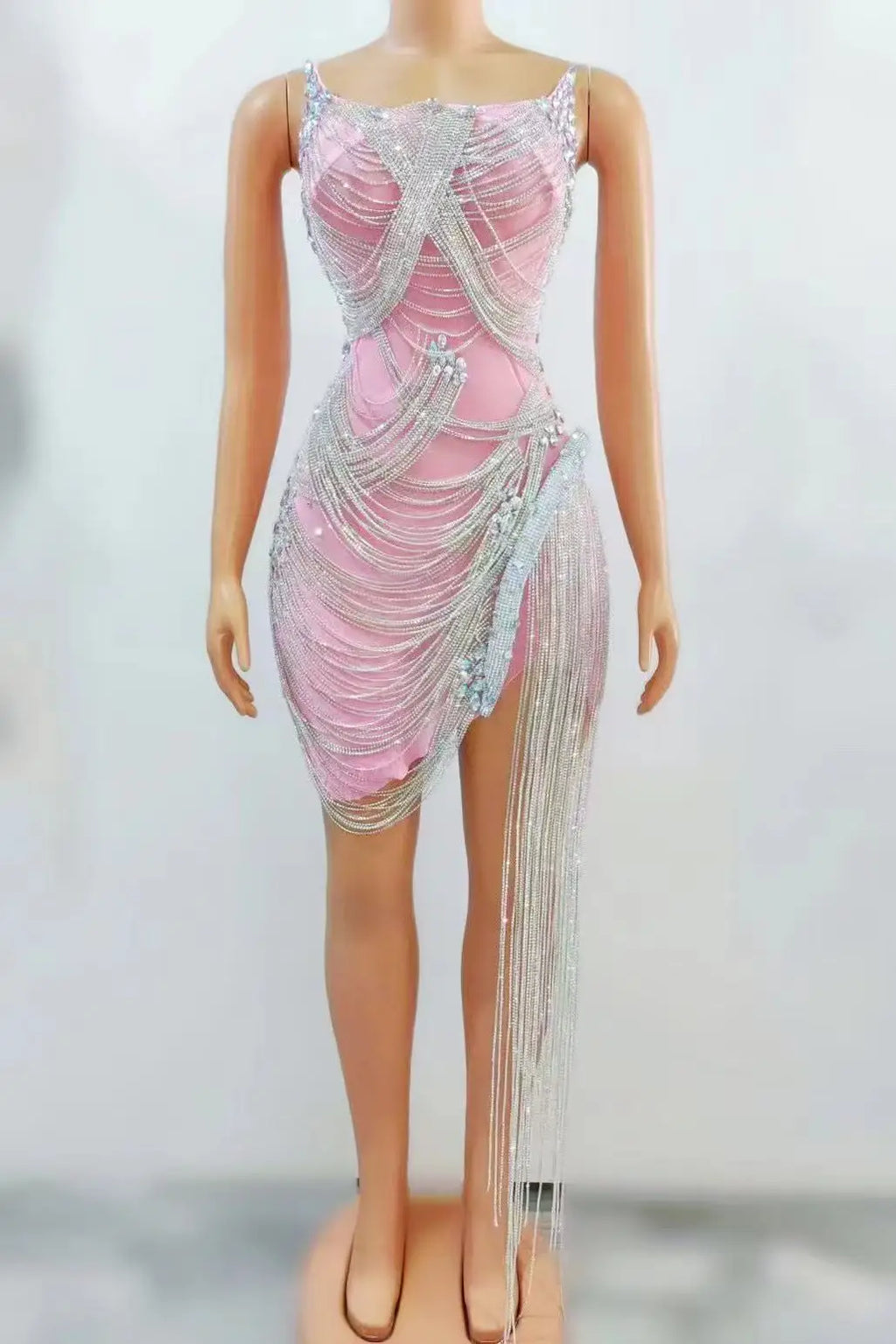 sexy rhinestone Wedding Party Dress Women's fashion Stage Costumes dress