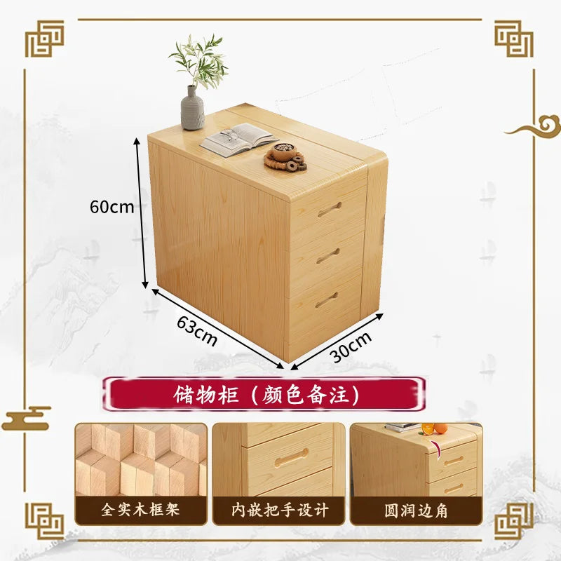 Solid wood sofa new simple small apartment wooden sofa new Chinese winter and summer dual-use