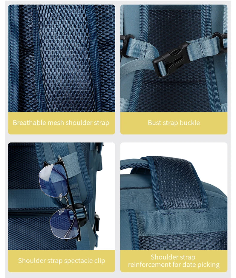 Large Travel Backpack for Women Men Cabin Bag Multifunctional Airplane Waterproof Backpack with USB Charging Anti-Theft Backpack