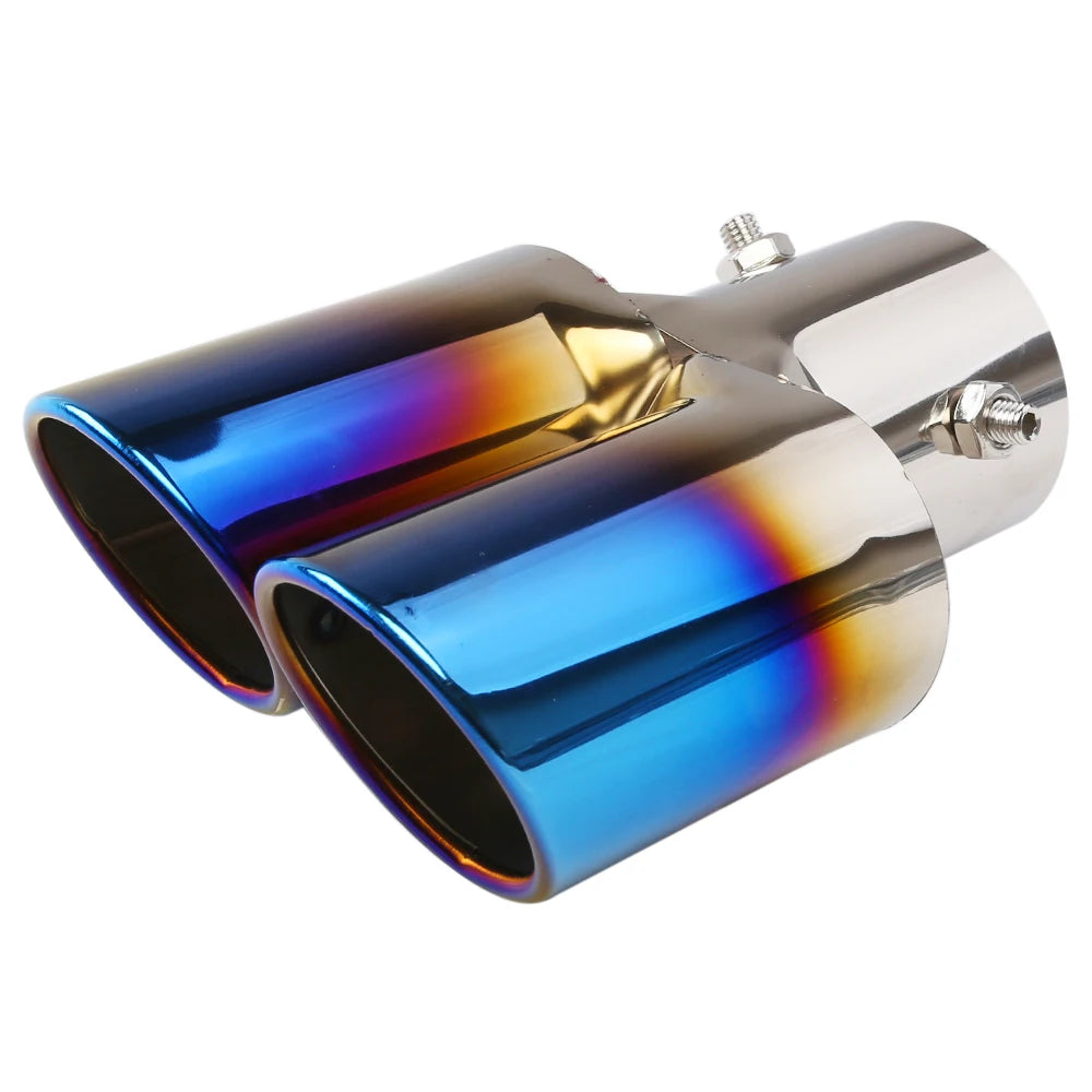 Universal Dual Exhaust Tip Stainless Steel Slant Cut Tip for Car Exhaust Pipe Extension Modification Decoration Muffler Tailpipe