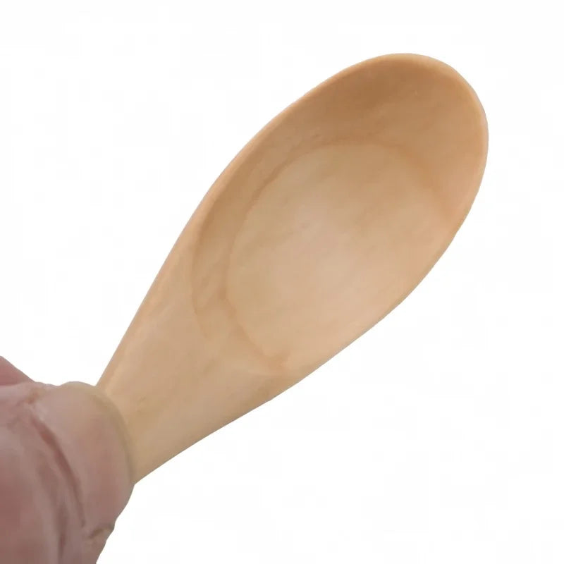 5pcs Wood Mini Tea Spoon Condiment Scoop Flatware Coffee Tea Small Mini Sugar Spoon Coffee Spoon Kitchen Gadgets 5Pcs 7X2.5Cm