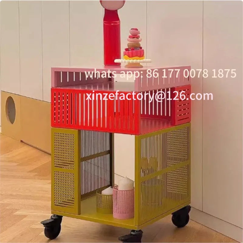 Customizable Metal Storage Cabinet with Wheels, Suitable for Bedroom, Living Room, Office, Modern Design Storage