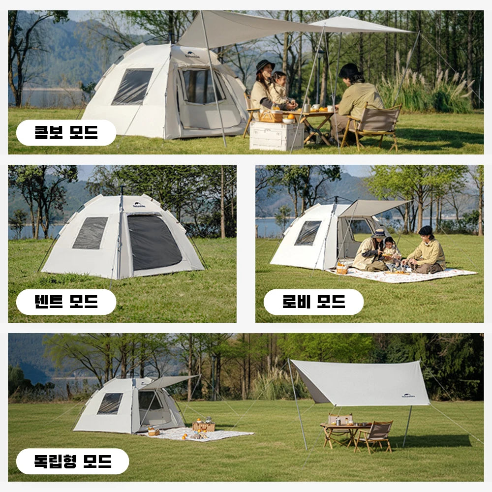 Naturehike Ango S  3 4 Person Tent Outdoor Automatic Tent Family Waterproof Park Tent One-Touch Tent Portable Sun Shelter Tent