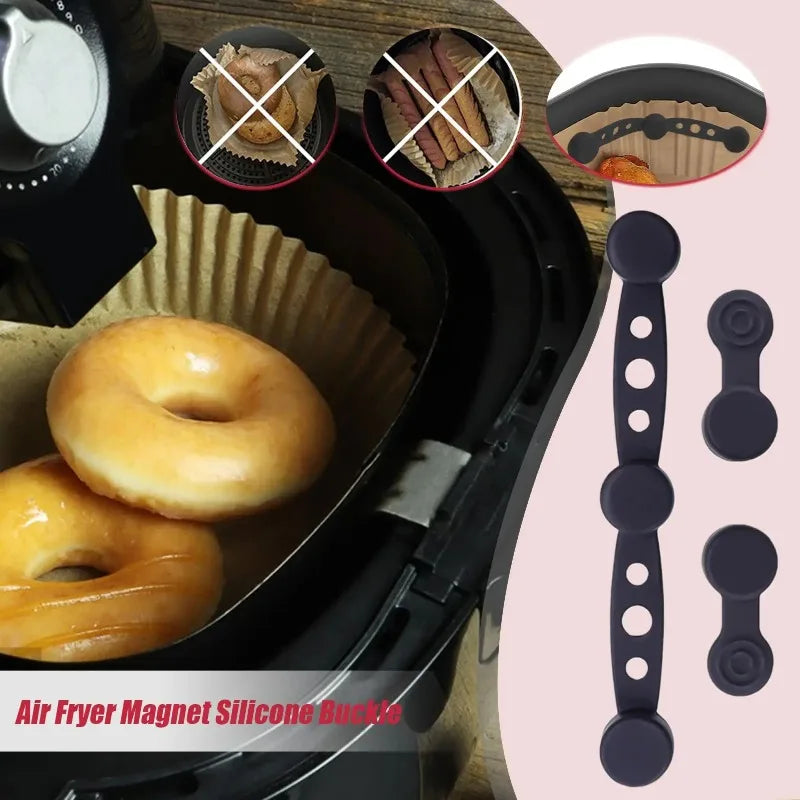 Air Fryer Magnet Silicone Buckle Silicone Air Fryer Liner Fixing Buckle Prevent Paper Shift and Burn Reusable Accessories