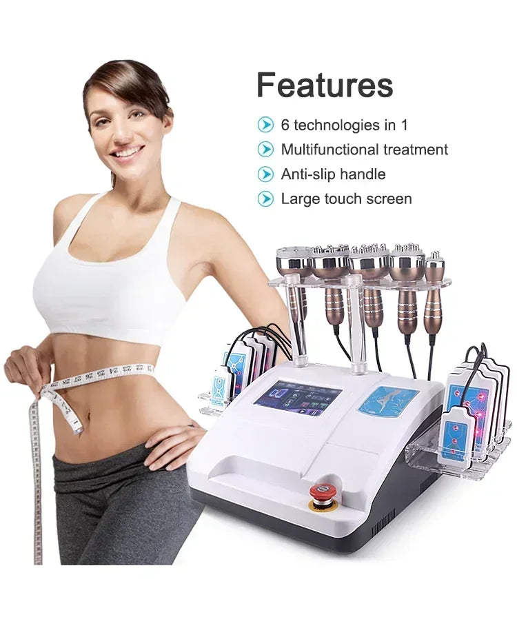 hot 6 in 1 vaccum 40k or 80k cavitation body slimming machin portable body  burner body Shaper Weight Loss spa machine 5.0
