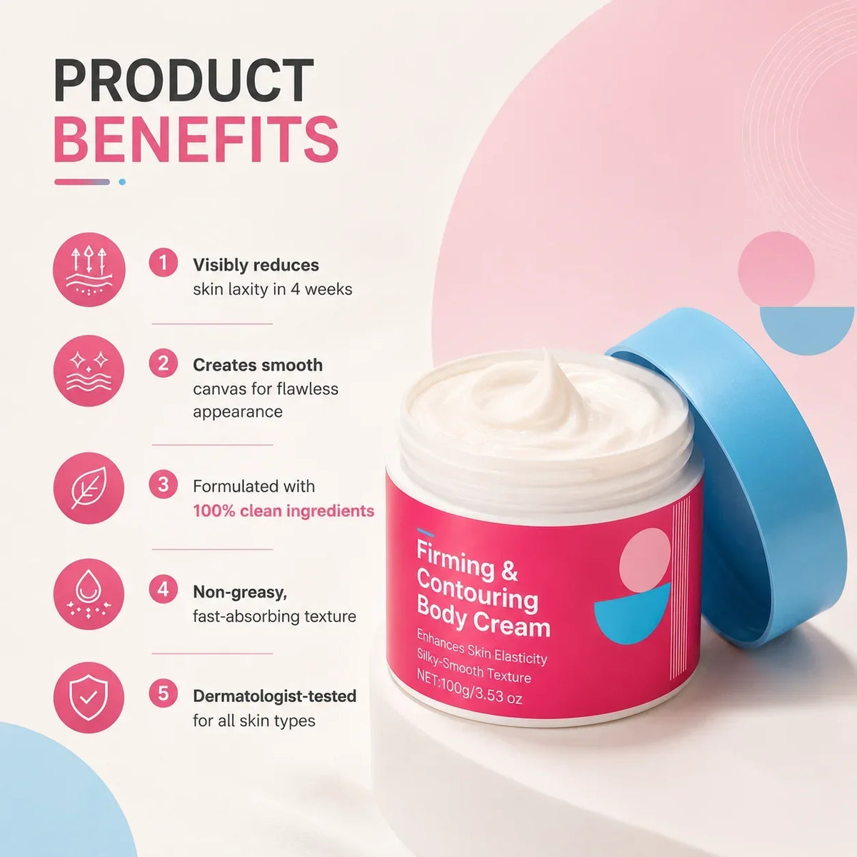 Firm Body Firming & Contouring Cream, Hydrating Skin Tightening Lotion with Collagen Amino Acids,Improves Elasticity, Smoothness