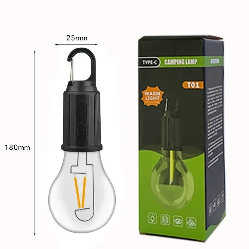 LED Lamp Bulbs Portable Camping Lights Outdoor USB Charging Night Lights Waterproof Flashlight Essentials Emergency Lighting