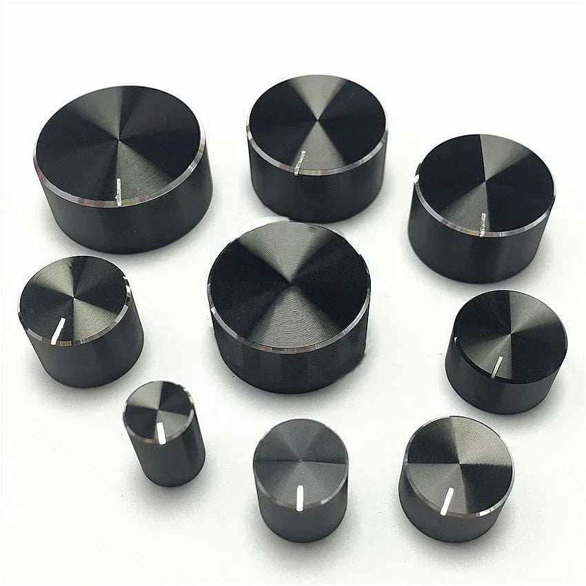 For 6mm Roll Shaft/D-axis Aluminum Alloy Potentiometer Knob Cap Volume Control Knob Hat Rotation Switch 1PCS