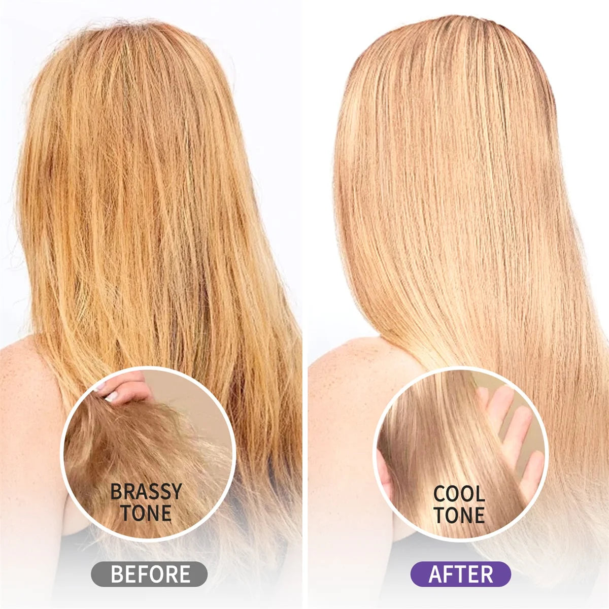 Purple Conditioner Eliminates Brassy Tones,Moisturizer Detangler Spray,Enhances of Blonde Gray Hair Adds Vitality Christmas Gift