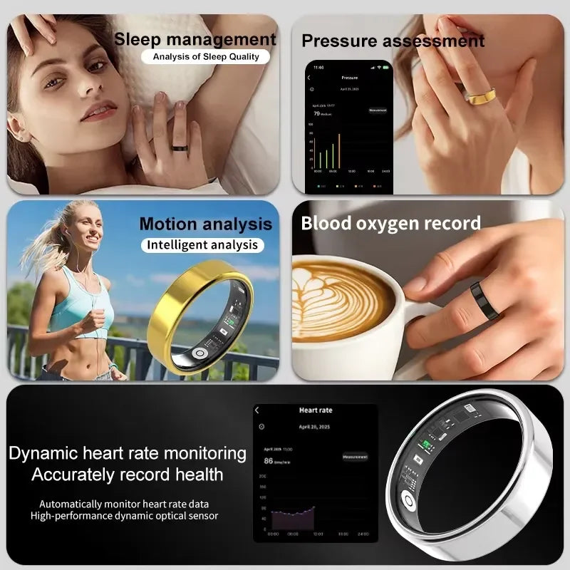 Wholesale 2026 Smart Fitness Ring Waterproof Health Tracker with Video Switching Compatible with IOS Android Unisex