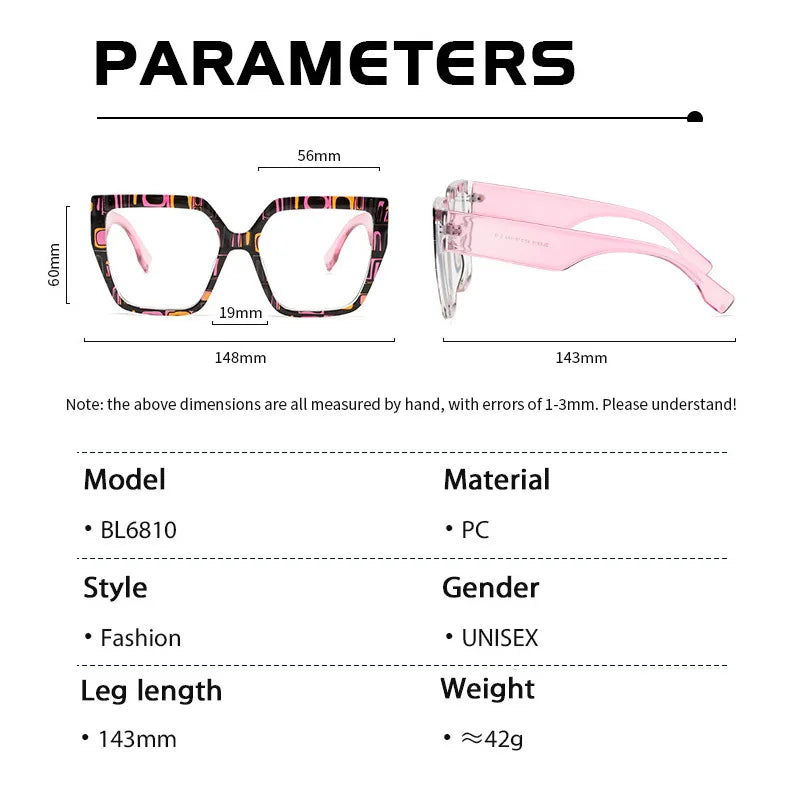 New Square Grid Pattern Frame Photochromic Anti Blue Ray Femal Sunglasses Presbyopic Hyperopia Short Sight Prescription Eyeglass