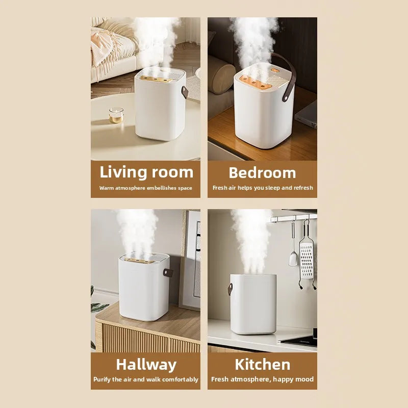 1.8L Large Capacity USB Three Nozzle Humidifier Household Air Humidifier with Aromatherapy Diffuser LED Night Light Spray Functi
