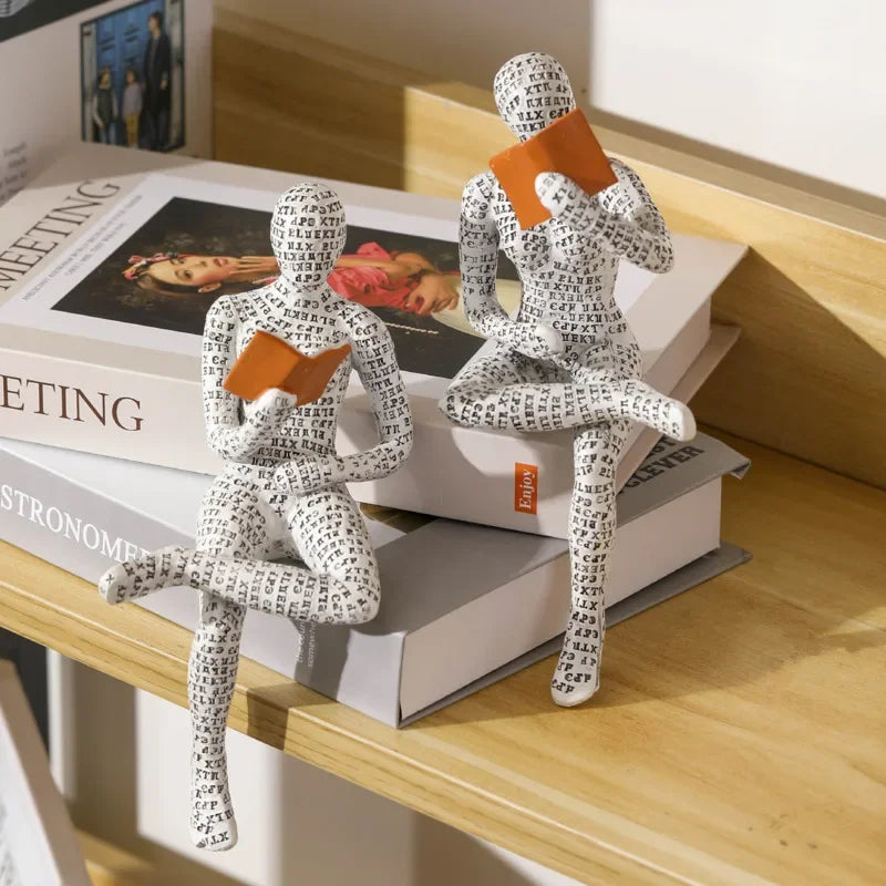 Nordic Modern Reading Woman Statue Modern And Simple Living Room Decorative Ornaments  Resin Crafts, Tabletop Sculpture