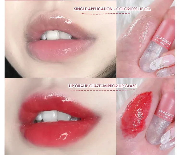 Shuiguang capsule lip honey kit moisturizes and moisturizes the mirror surface sparkling colorless transparent glass lip oil