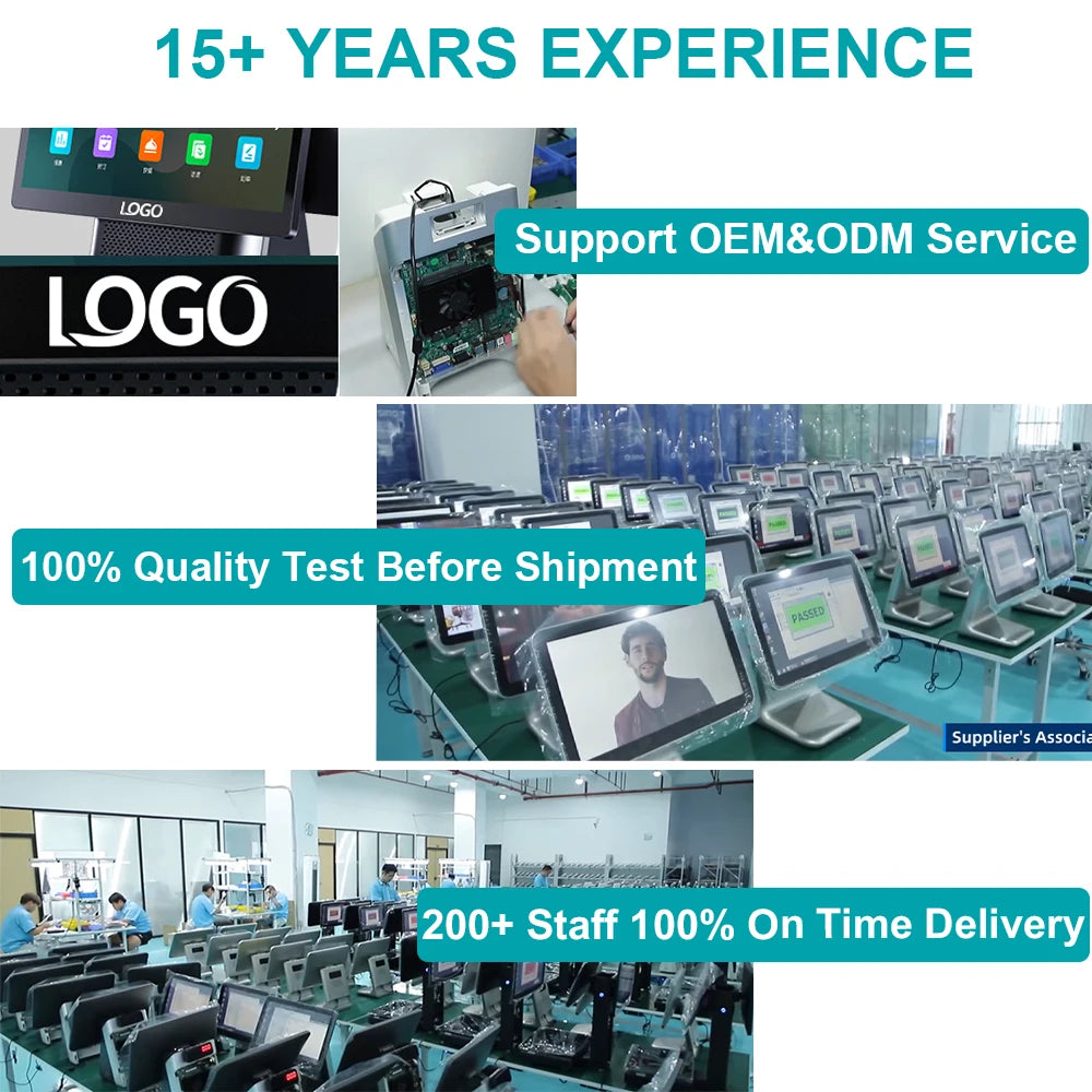 White POS System Efficient Cash Register Business Management Touch Screen Windows POS Terminal Printer All In One POS System
