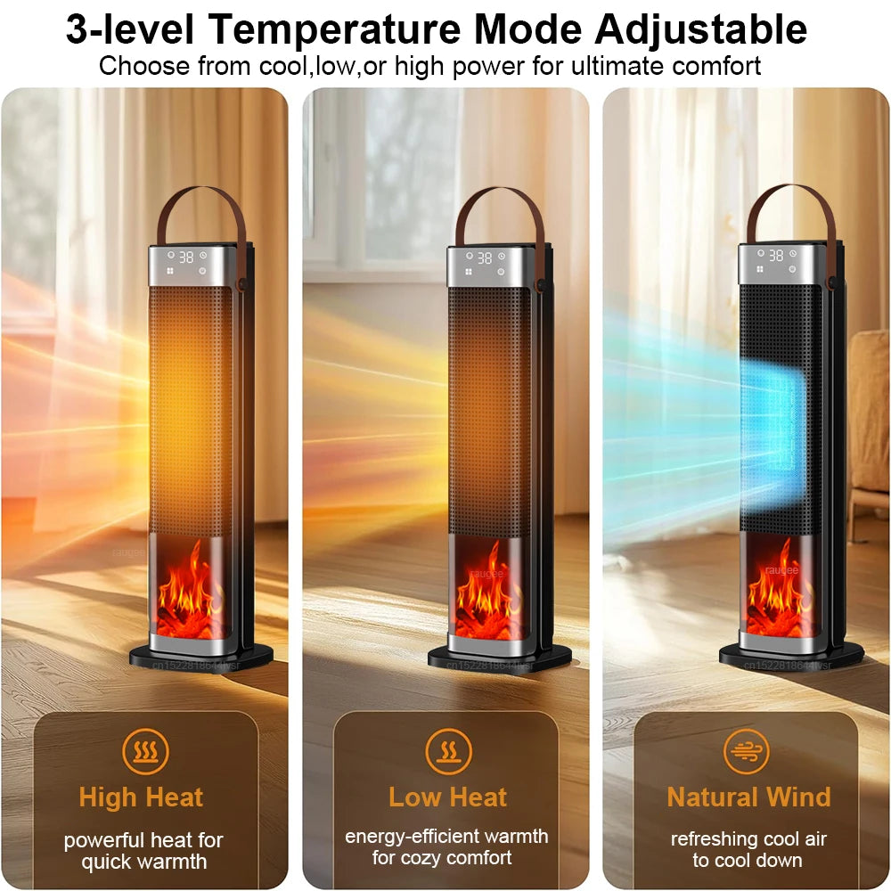 Electric Heater 2000W Heating Fans Portable Electric Space Heater PTC Fan Heater Household Hot Air Blower with Remote Control