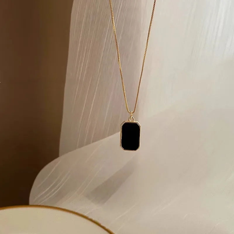 Necklaces Exquisite Minimalist Square Pendant Choker Chains Fashion Necklace For Women Jewelry Party Gifts Подвеска На Шею