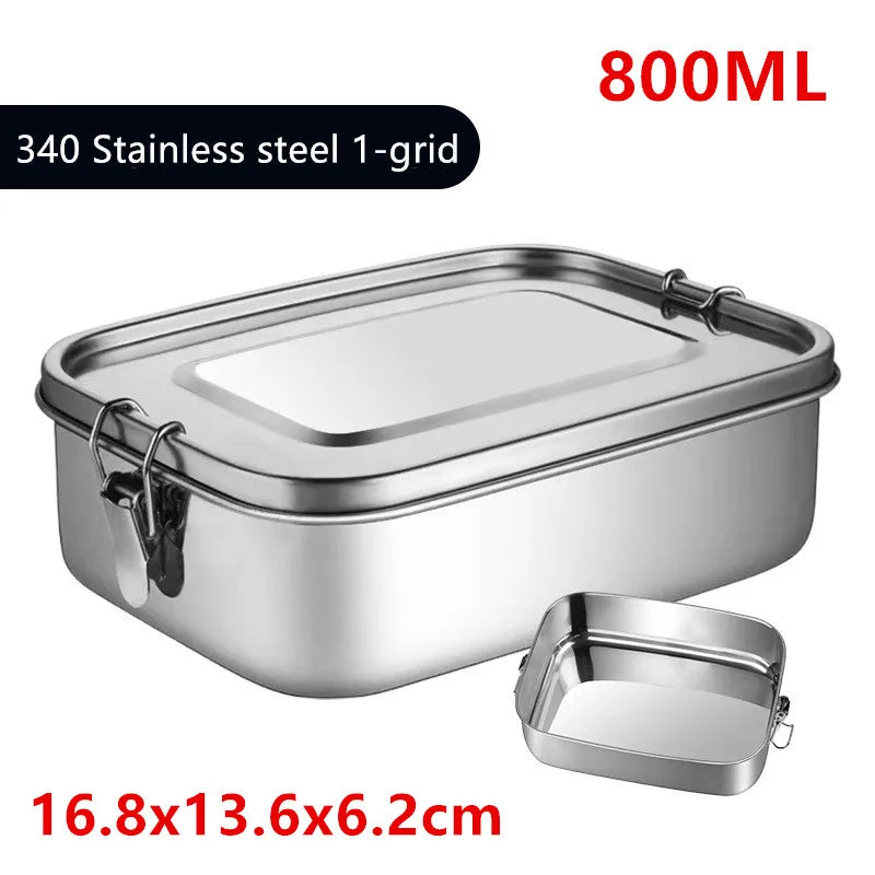 1/2/3 Grids 304 Stainless Steel Lunch Box Food Container Bento Box Top Grade Snack Storage Compartment Lunch Box Kitchenware
