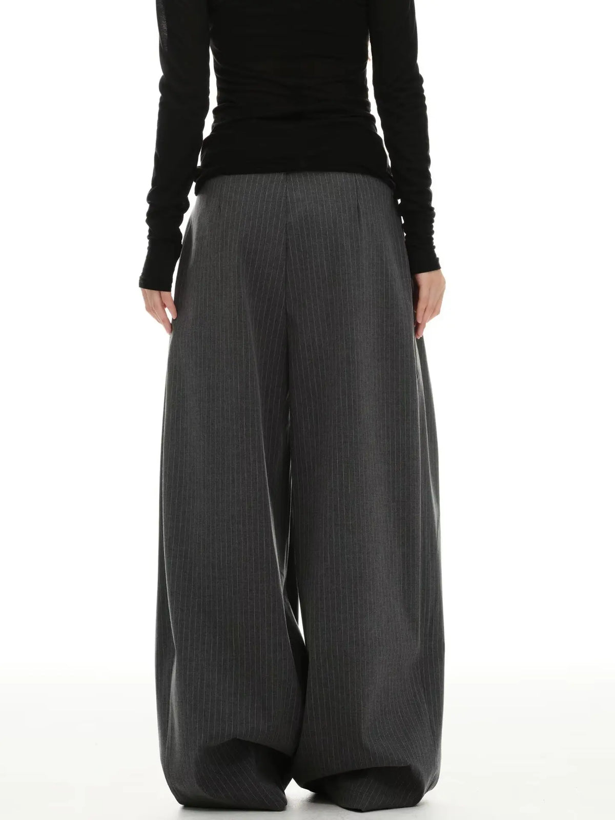 2026 New Vintage Pinstripe Suit Pants Loose Wide Leg Slimming Long Pants Casual Commute Trousers For Men And Women