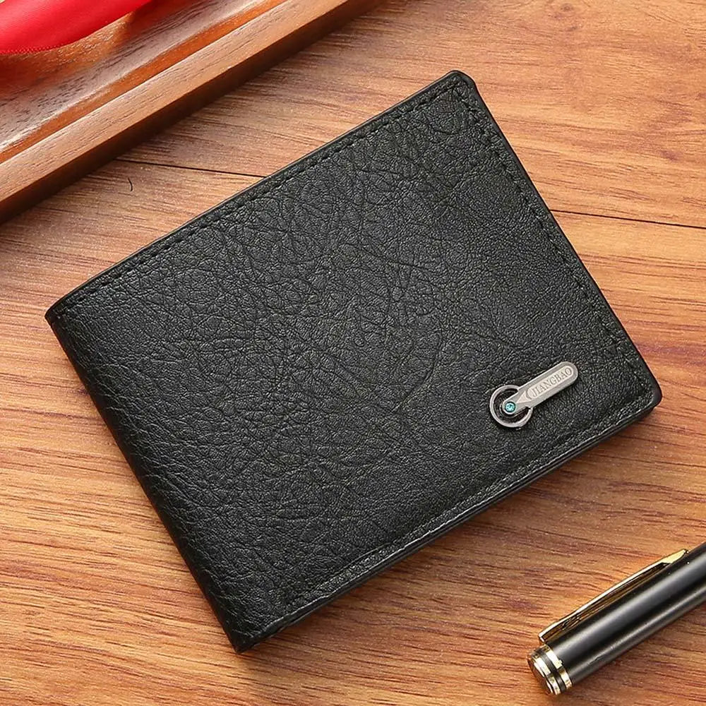 Vintage PU Leather Mens Wallets Solid Sample Style Zipper&Hasp Purse Card Holders Famous Brand High Quality Male Wallet