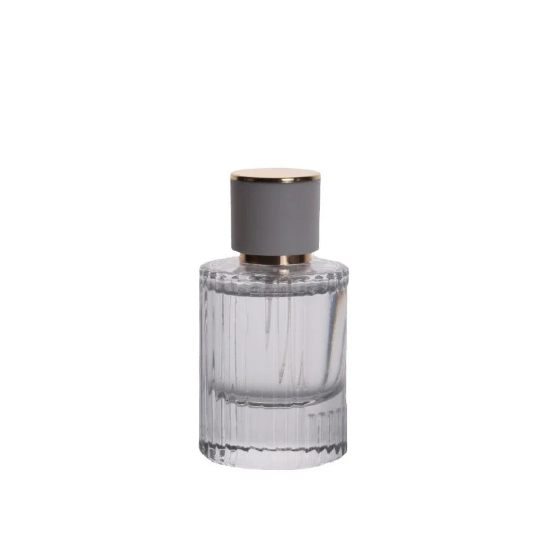 30/50/100ML Transparent Glass Perfume Bottles with Vertical Stripes Spray Atomizers for Essential Oils Fragrances Aromatherapy