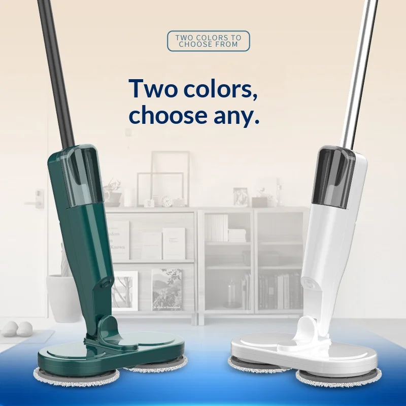 HOMEFISH 2-in-1 Wireless Electric Spin Mop Wet Dry Automatic Floor Cleaner for Home Car Glass Ceiling Window Door
