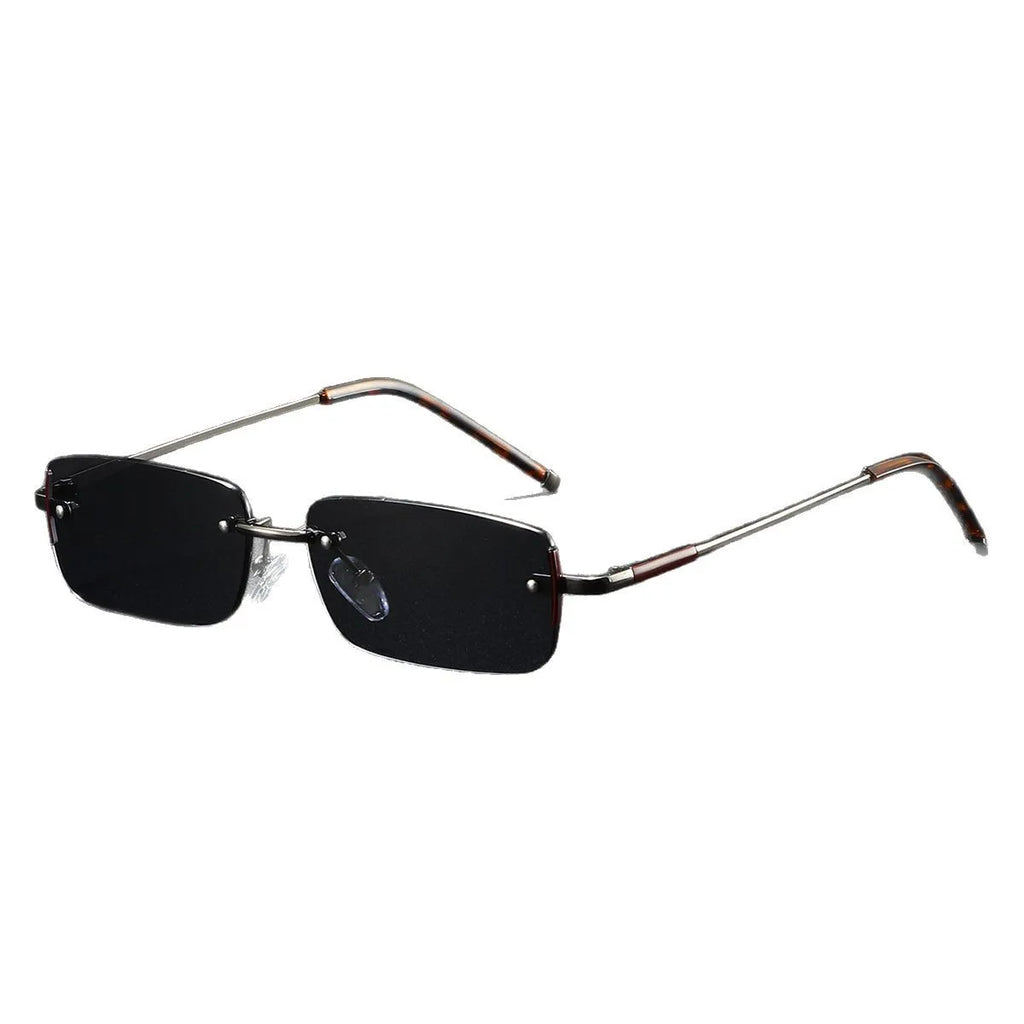 2025 Fashion Small Sun Glasses for Men Retro Rectangular Sunglasses Rimless Brand Designer