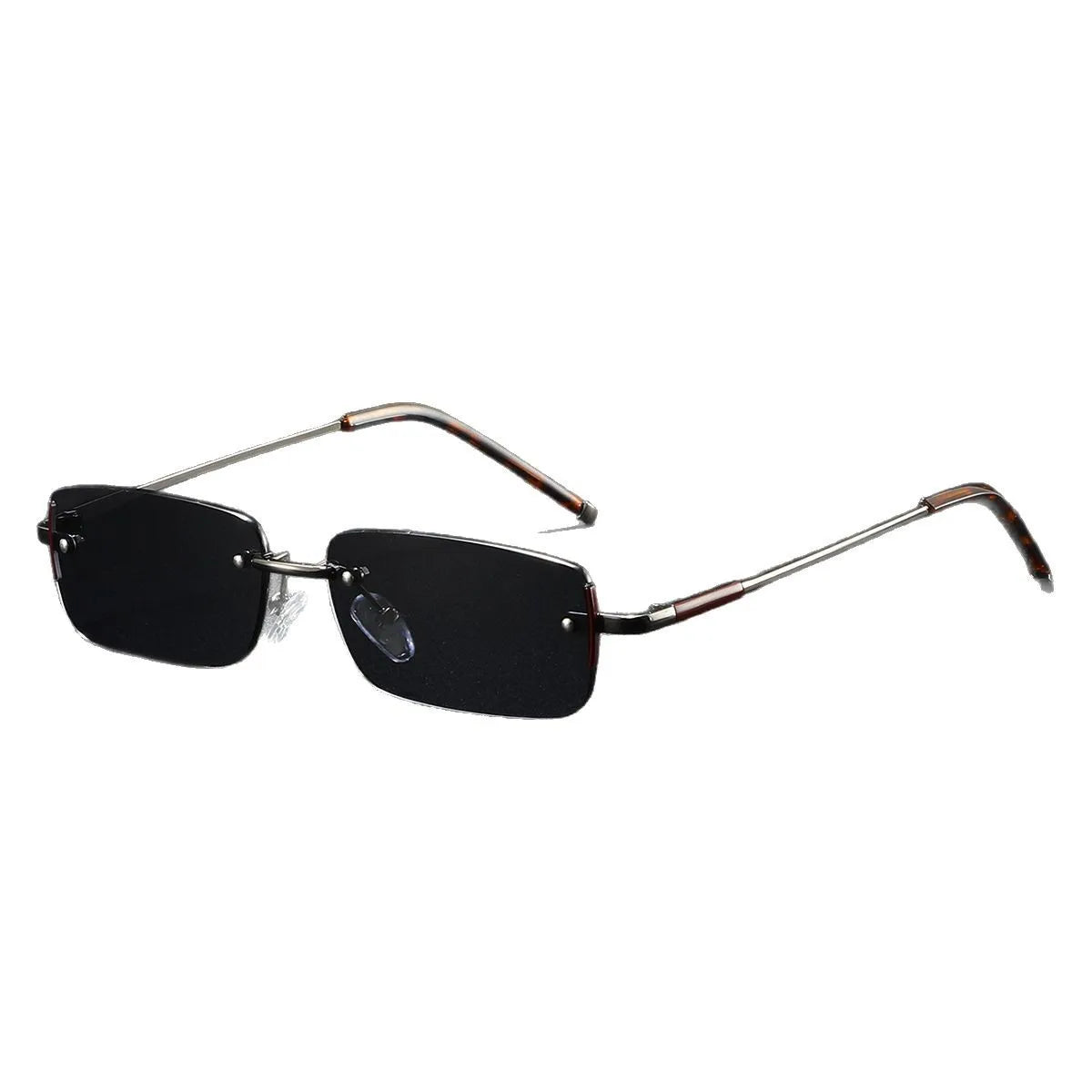 2025 Fashion Small Sun Glasses for Men Retro Rectangular Sunglasses Rimless Brand Designer