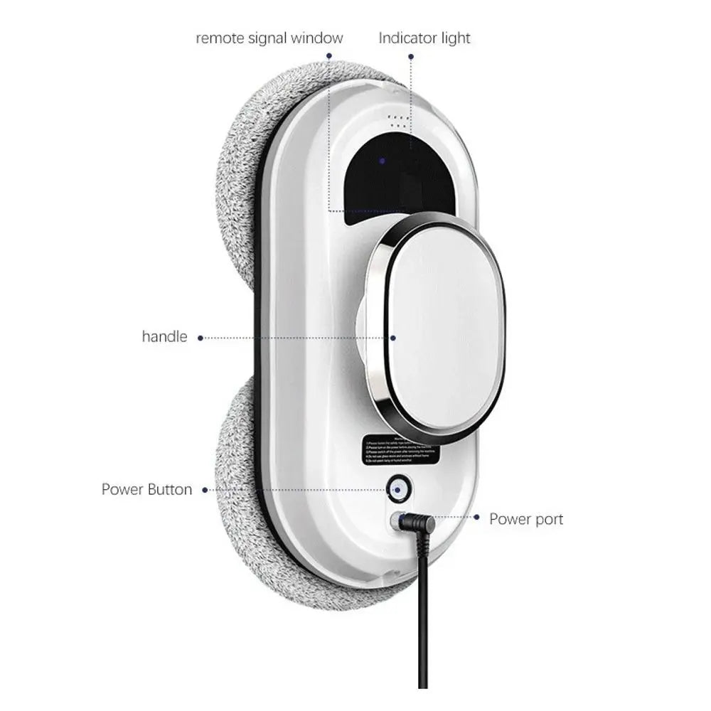 Remote Control Robot Glass Cleaner Intelligent Navigation 10 Cleaning Cloths Window Cleaning Robot 3 Cleaning Modes