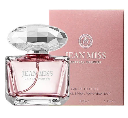 Luxury JEAN MISS Perfume for Women, Elegant Teardrop Bottle with Crystal Diamond Cap, Romantic Floral Long Lasting Eau de Parfum