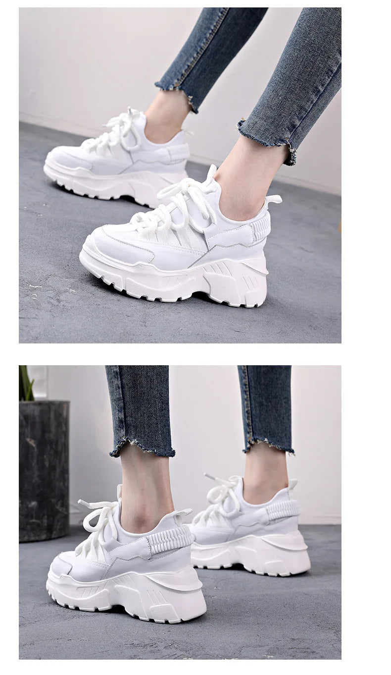 White Sneakers Women Sports Shoes for Women Inner Height Increasing Women's Shoes Winter Warmth Platform Shoes Zapatillas Mujer