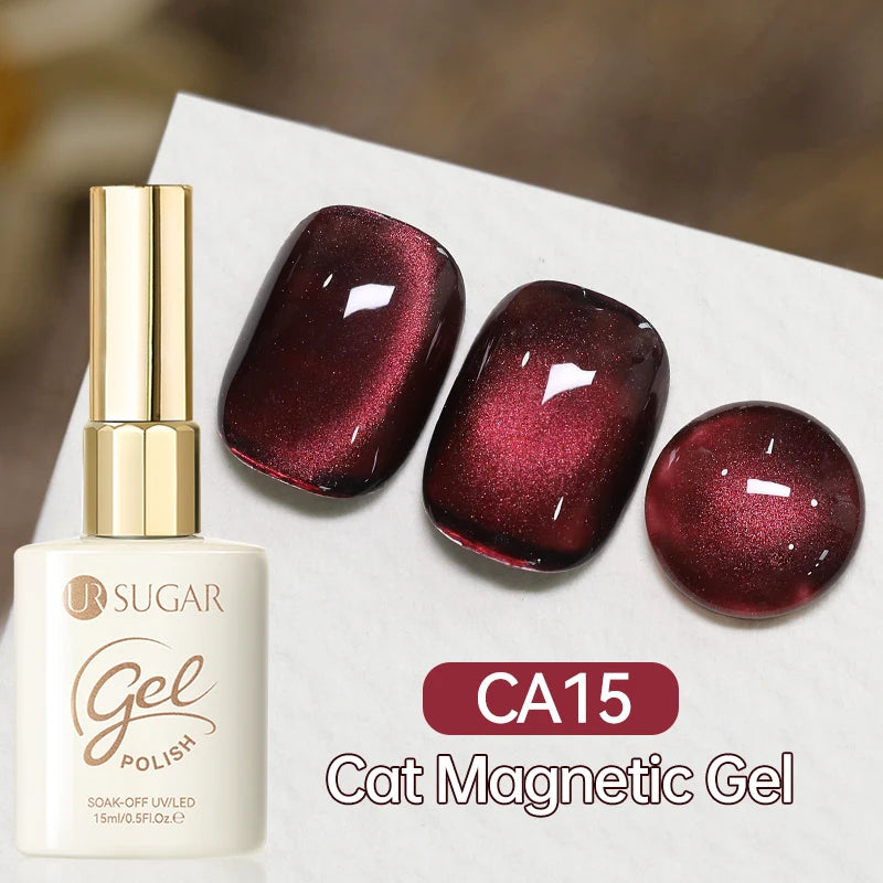 UR SUGAR 15ml Cat Magnetic Gel Jelly Glass Full Coverage Varnis Magnetic Gel Soak Off UV LED Gel Autumn Winter Xmas Manicure