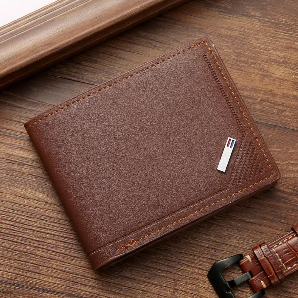 Vintage PU Leather Mens Wallets Solid Sample Style Zipper&Hasp Purse Card Holders Famous Brand High Quality Male Wallet