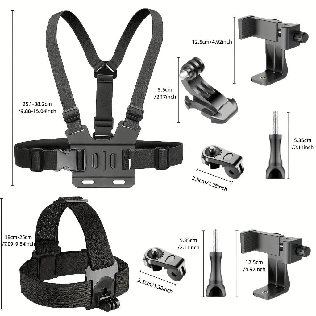 Adjustable Chest Mount for Action Cameras And Mobile Phones - Durable Auxiliary Shooting Tool for Sports And Outdoor Activities