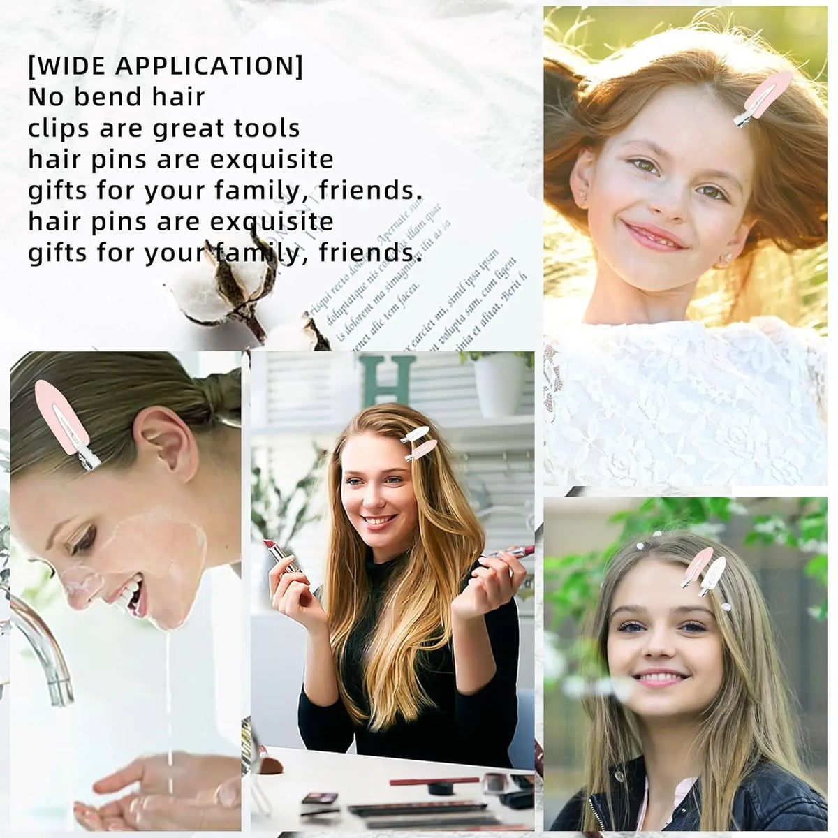 20pcs No Crease Basic Hair Clips for Women Girls Hair Styling Makeup No Bend Hairpins Barrettes Fashion Hair Accessories