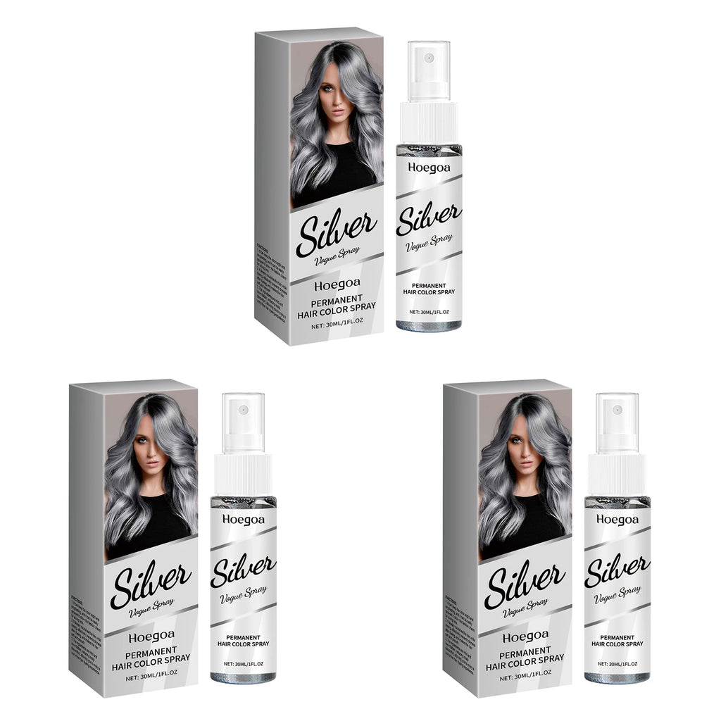 Silver Hair Color Spray Washable Tint Covering Gray Hair Nourishing Party Cosplay Halloween Christmas Temporary Hair Dye Spray