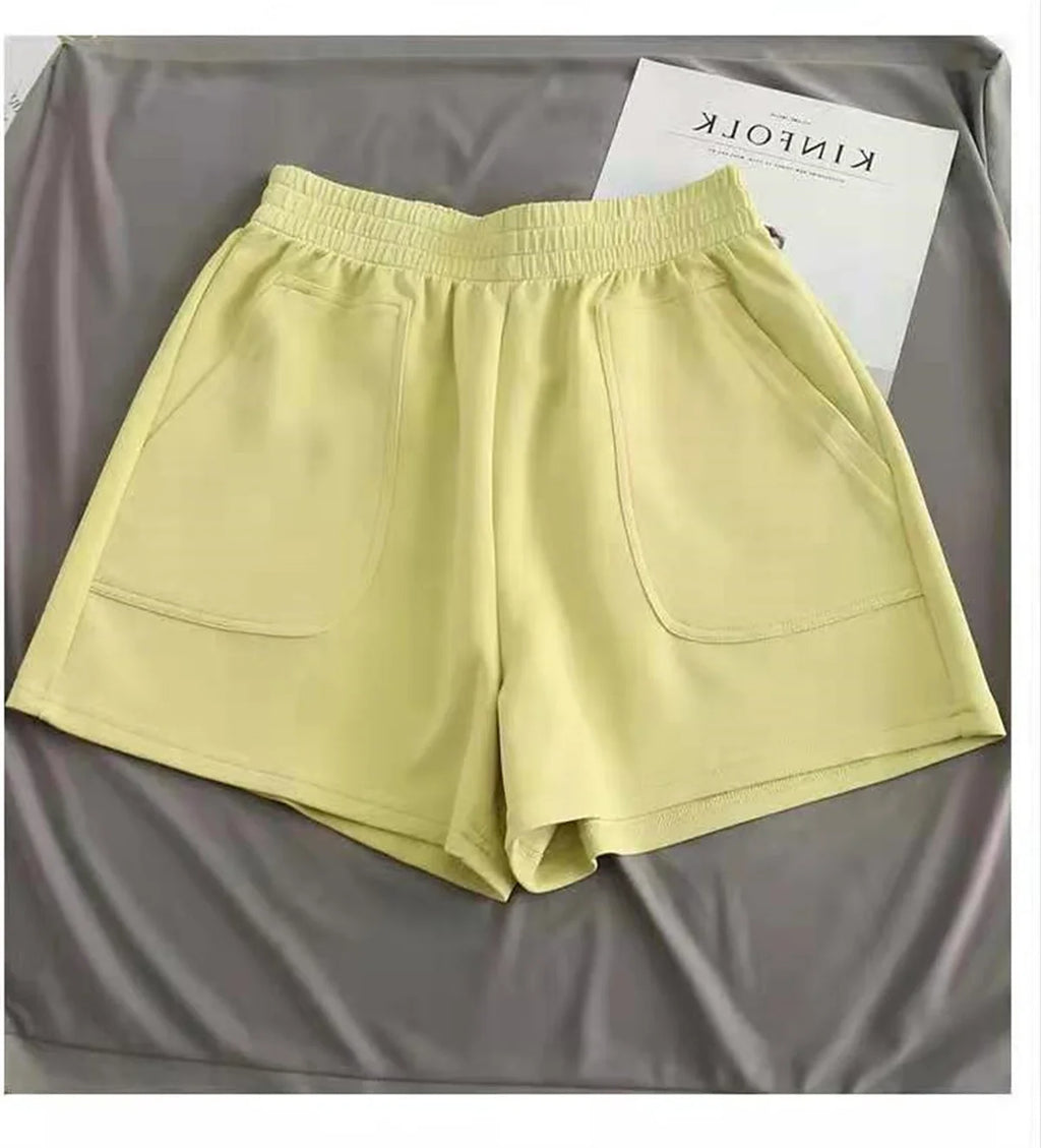 Women Summer 2026 Loose Slim Drawstring Hot Pants Korean High Waisted Wide Leg Casual Versatile Sports Shorts for Outdoor Wear