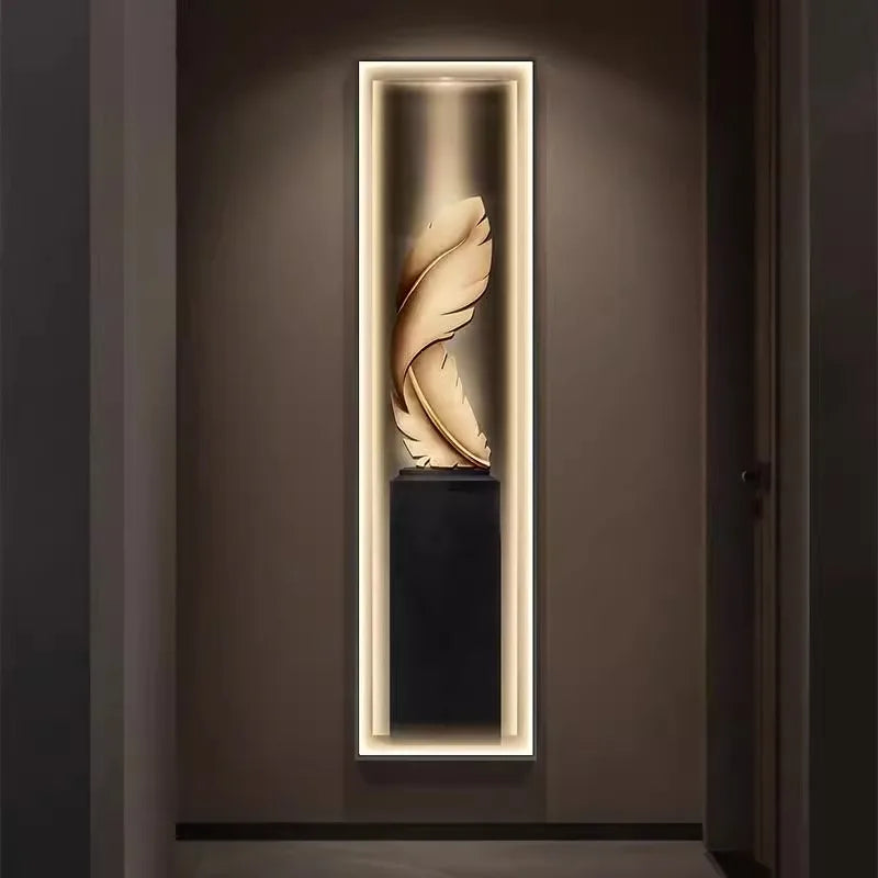Led Modern Light Luxury Entrance Decoration Painting Slender Entrance Wall Painting High-end Hanging Painting Corridor Wall Lamp