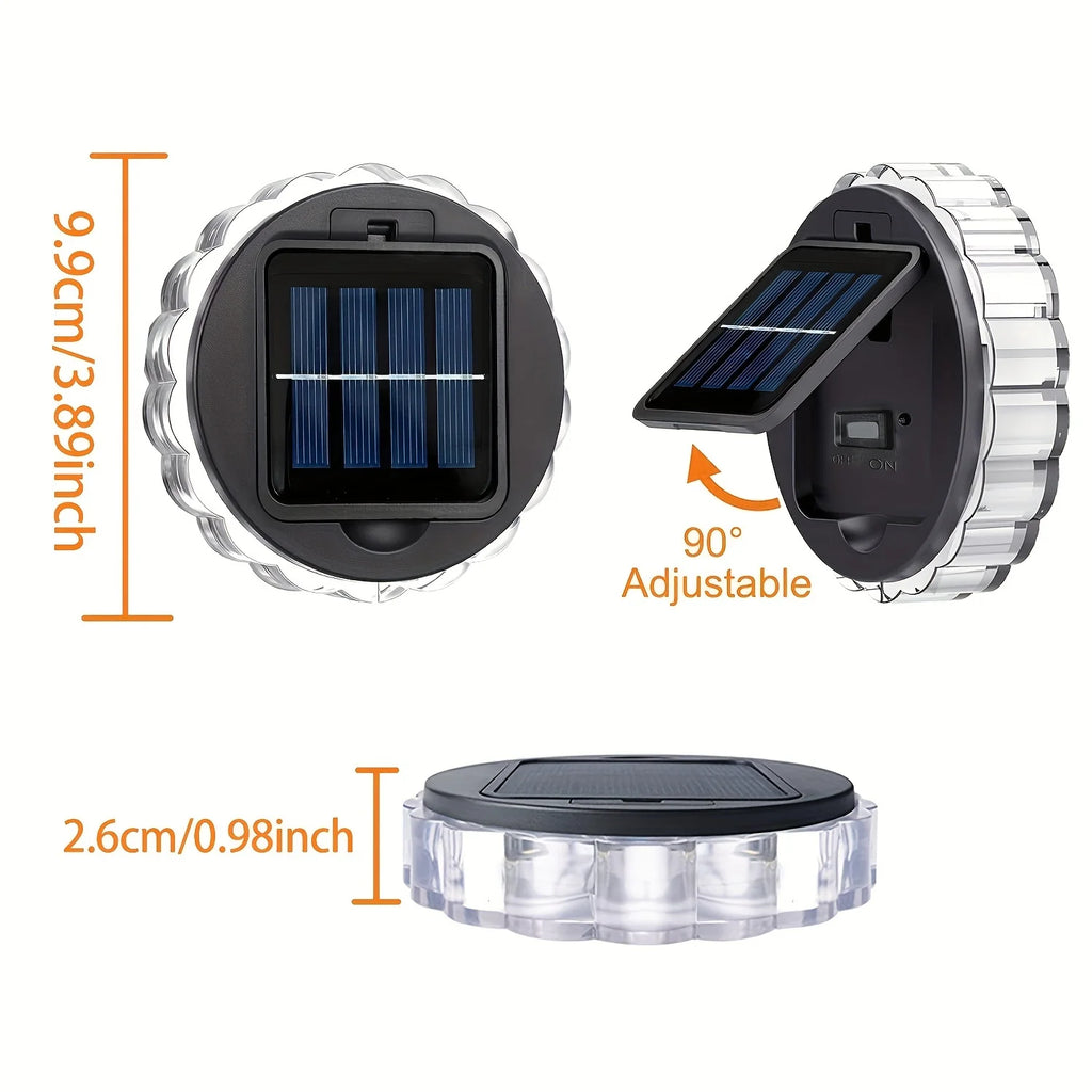 4 Packs Waterproof LED Decorative Light Outdoor Solar Stairs Lights for Wall Garden Yard Patio Pool Pathway Outside Solar Lamp