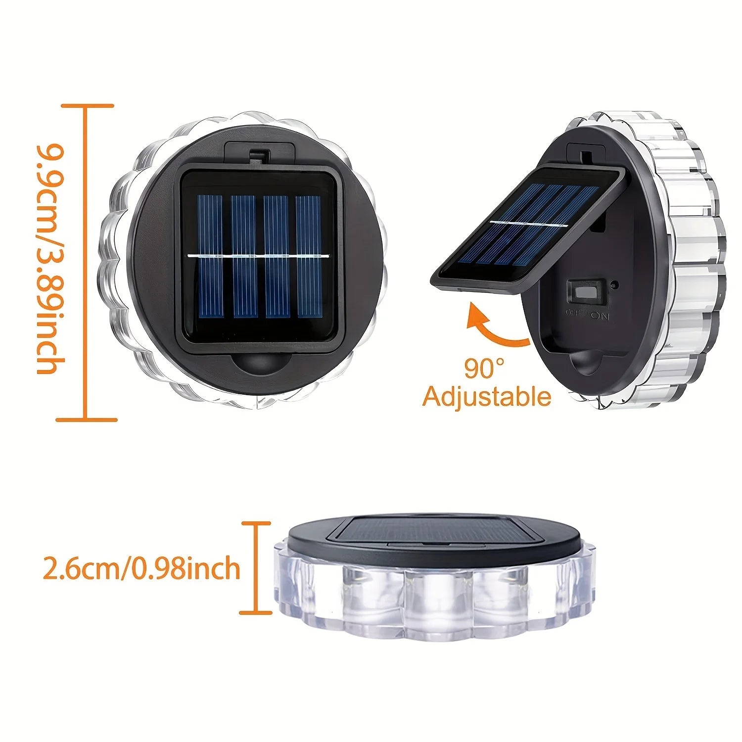 4 Packs Waterproof LED Decorative Light Outdoor Solar Stairs Lights for Wall Garden Yard Patio Pool Pathway Outside Solar Lamp